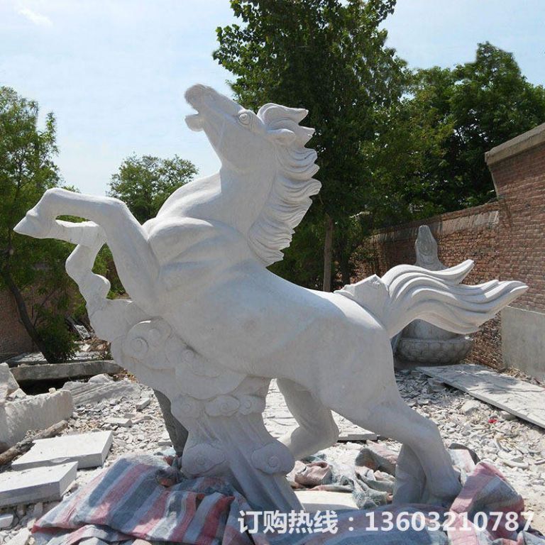 廠家定制廣場花崗巖馬石雕 公園石馬雕刻 飛奔馬動物園林雕塑擺件4