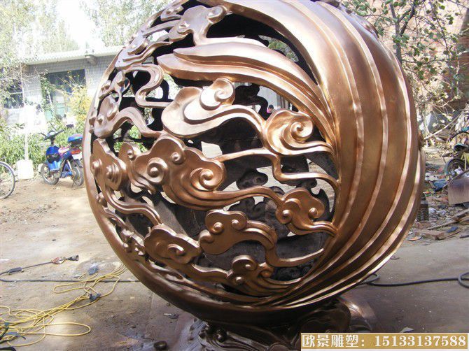 镂空球体雕塑 景观铜雕塑