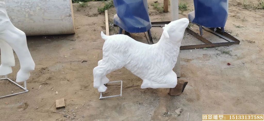 玻璃钢动物羊雕塑7