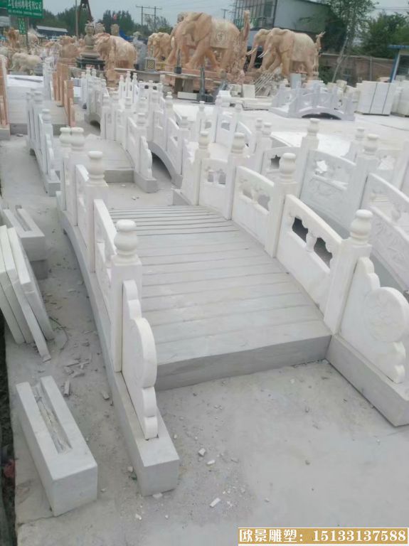 汉白玉拱桥围栏石雕 景观栏板石雕刻厂家定制